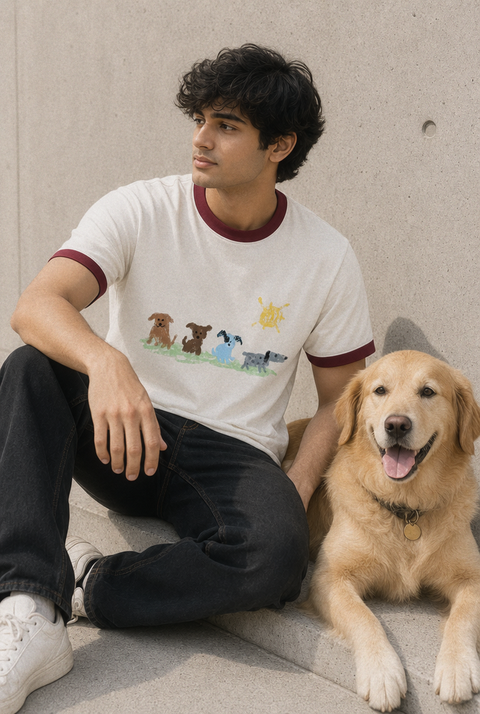 Four Doggos Ringer Tee