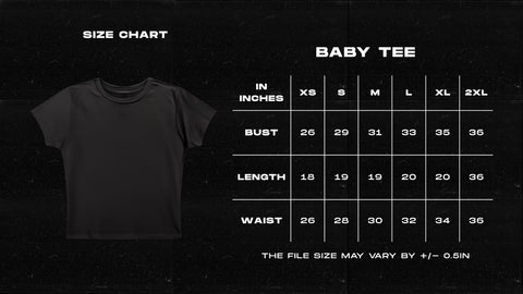 Hoomans size guide – baby tee