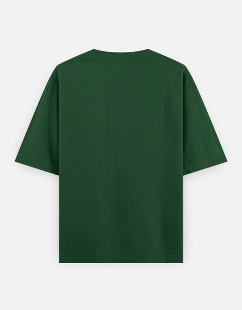 My Type? Desi oversized tee in bottle green, plain back view