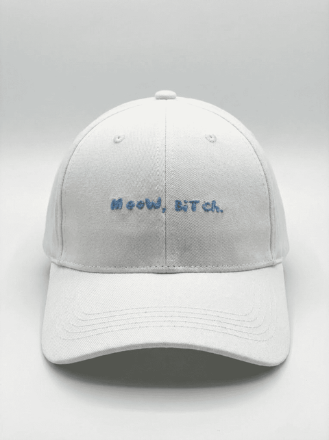 Meow Bitch white cap – cat parent cap – Hoomans India