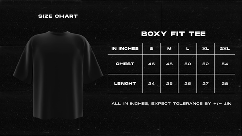 Hoomans size guide – boxy fit tee