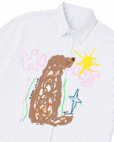 Dog in the Sun Striped Shirt