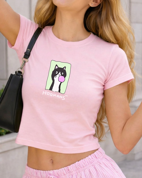 Bubble Trouble Pink Baby Tee