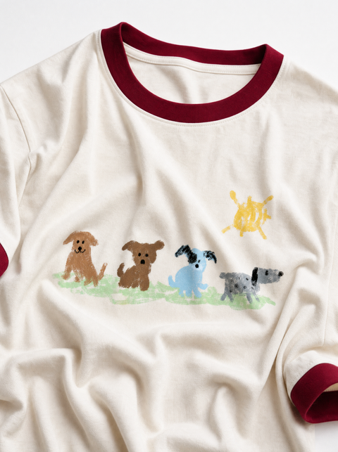 Four Doggos Ringer Tee