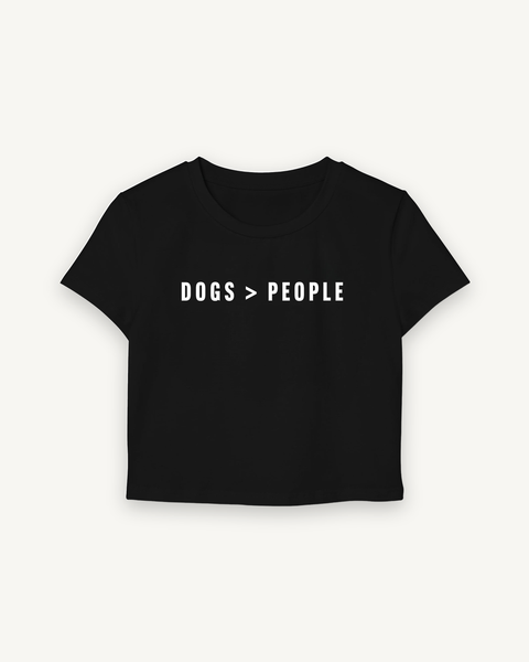 Dogs > People Black Baby Tee — flat product shot on off-white background