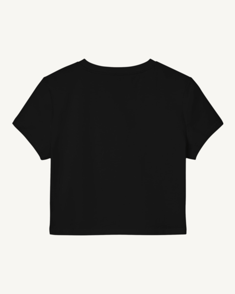 Dogs Greater Than People black baby tee – back view – Hoomans India