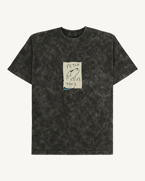 Fetch This 2.0 acid wash oversized tee – front flat lay – Hoomans India