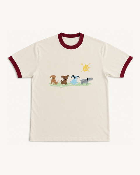 Four Doggos Ringer Tee