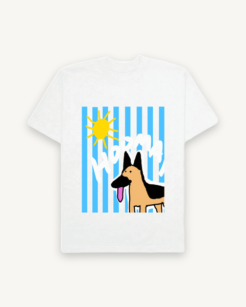 German in the Sun Oversized Tee — flat product shot on off-white background