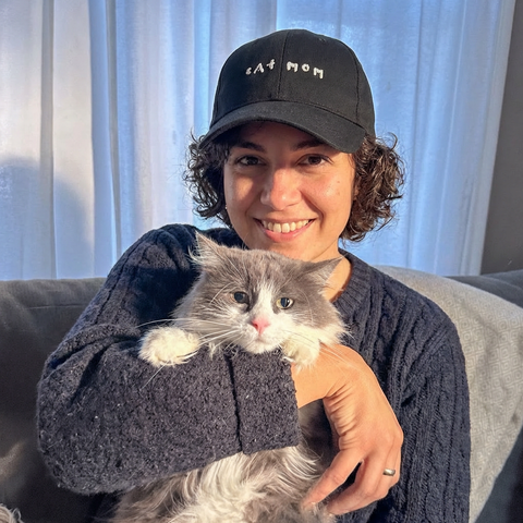Cat Mom cap worn by model – lifestyle – Hoomans