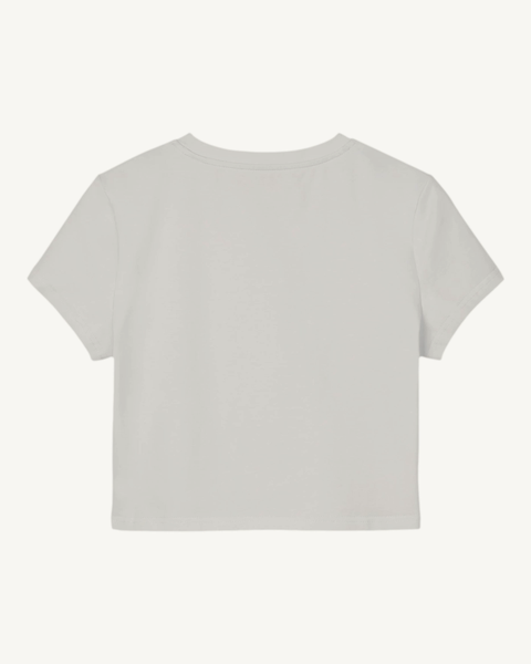 Hoomans Ki Sawaari white baby tee – back view – Hoomans India