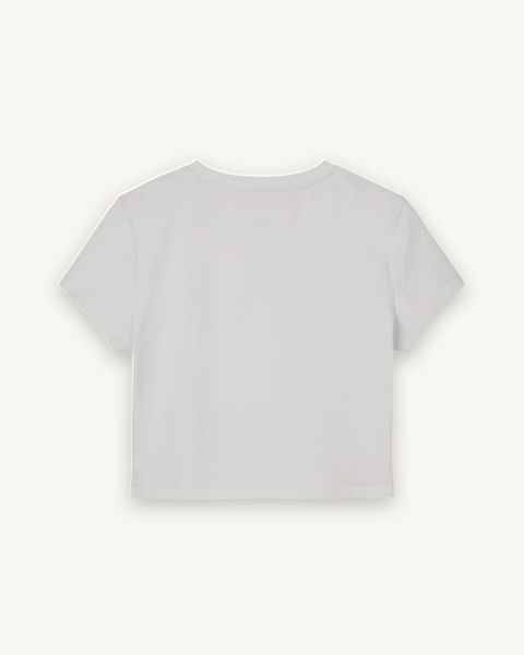 Hoomans Ki Sawaari Baby Tee — flat product shot on off-white background