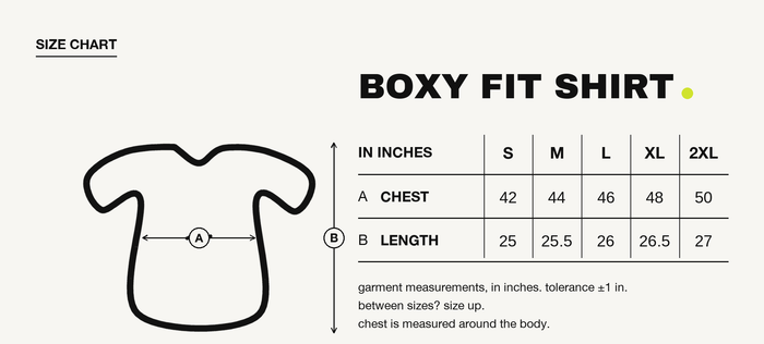 Cat At Midnight Striped Boxy Shirt size chart, in inches