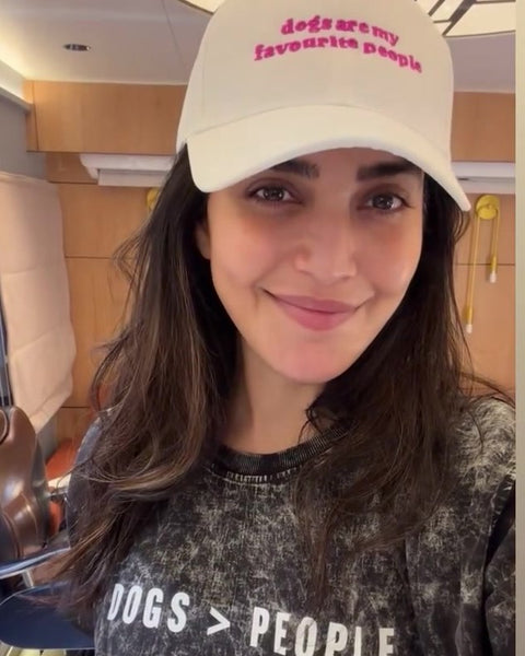 Karishma Tanna in the Hoomans Dogs Are My Favourite People cap