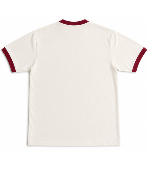 Off White & Maroon Ringer tee Back Design