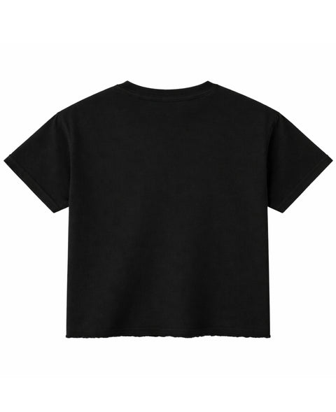 My Resume Speaks boxy fit tee in black, plain back