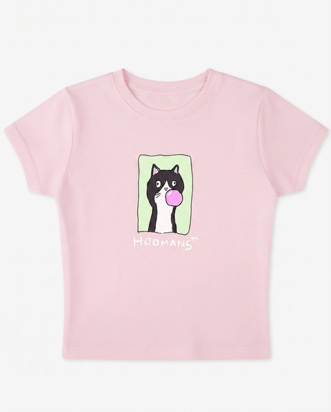 Bubble Trouble Pink Baby Tee