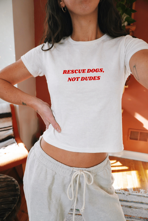 Rescue Dogs Not Dudes Baby Tee