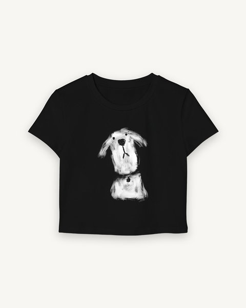 Snowy Baby Tee — flat product shot on off-white background