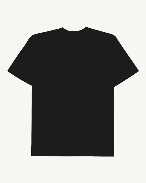tuesday. black oversized tee – back view – Hoomans India